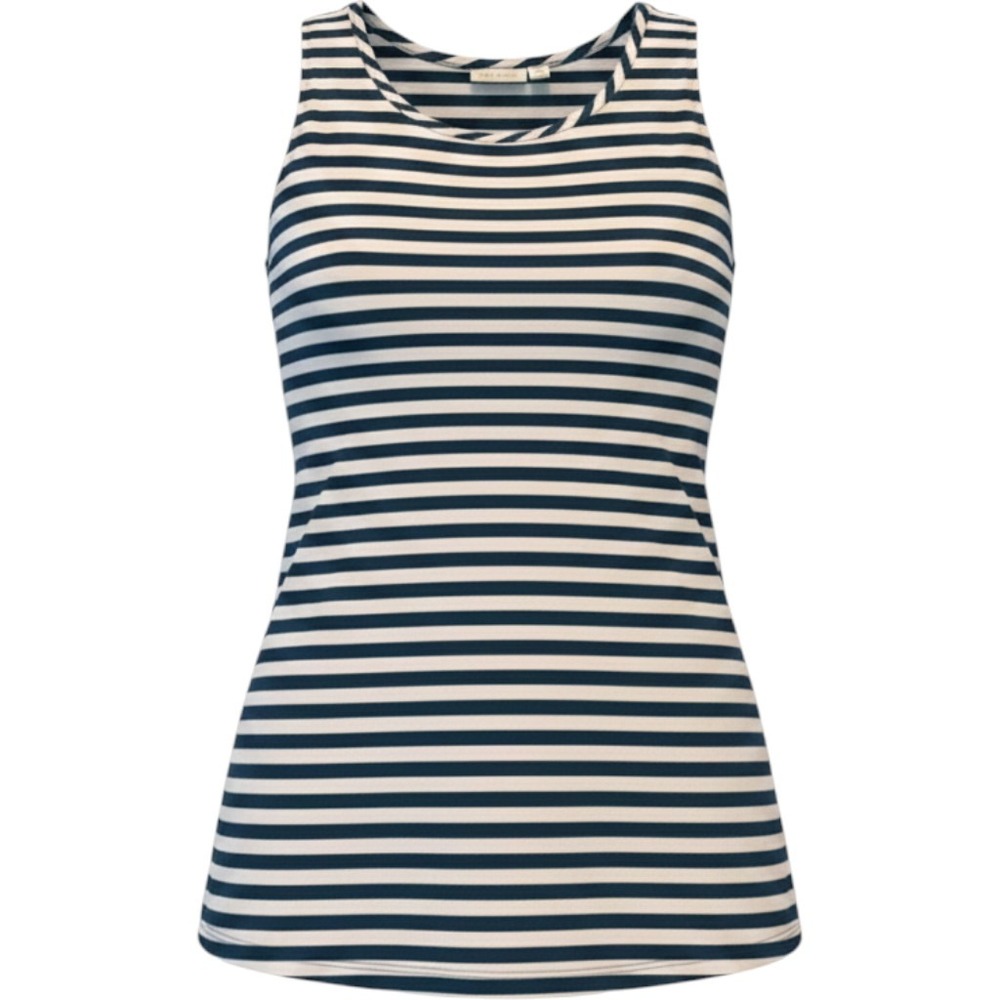 LOGO‎ Lori Goldstein Striped Sleeveless Tunic Tank Top Womens 1X Navy Tan A-Line